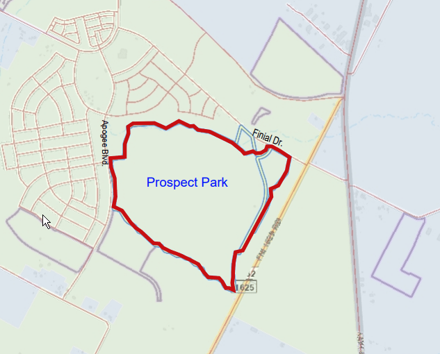Illustrated map of Prospect Park's location in Easton Park.