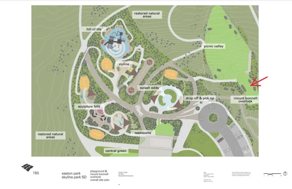 Early design of Skyline Park. Click to enlarge.