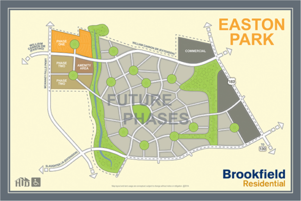 Early Brookfield Easton Park Map