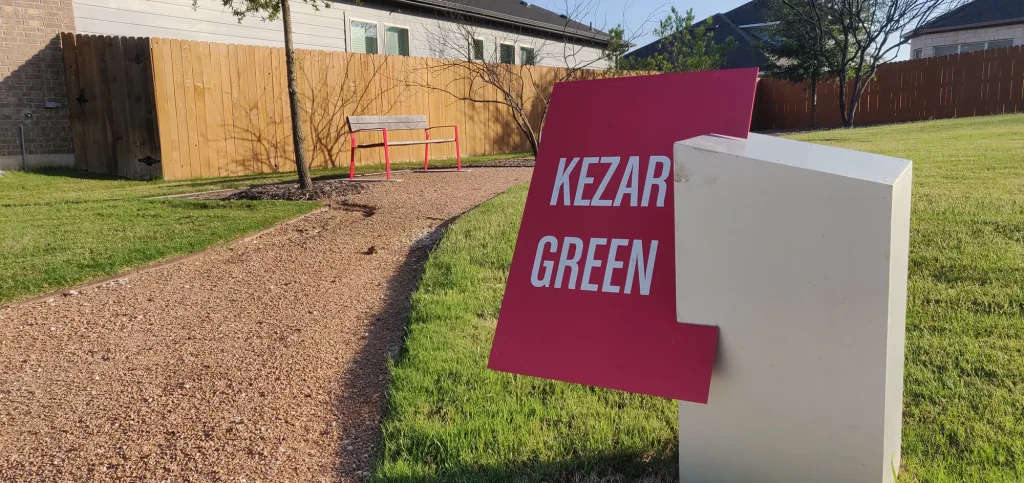Kezar Green Park Sign Facing North