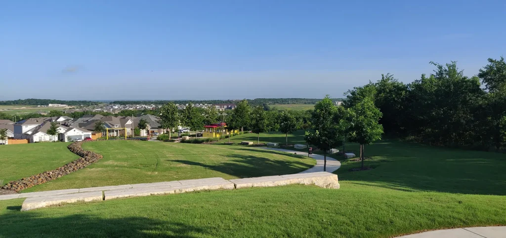 Knob Hill park looking down from lookout point.